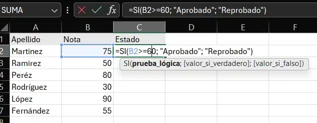 Como hacer funciones condicionales en excel funcion si